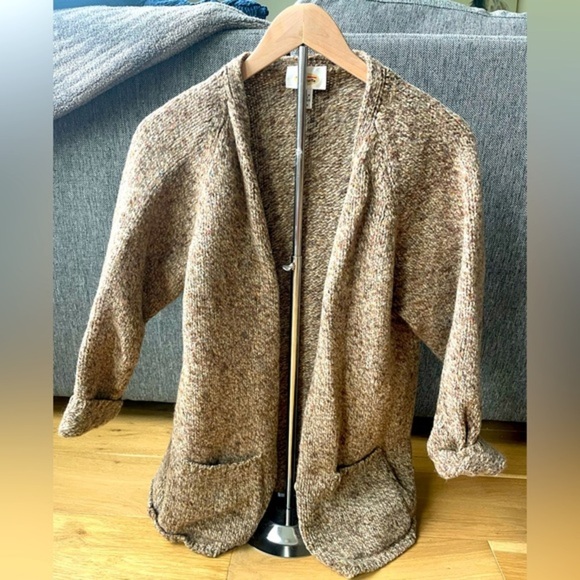 Talbots Sweaters - Talbots Brown Marled Open-Front Cardigan Sweater